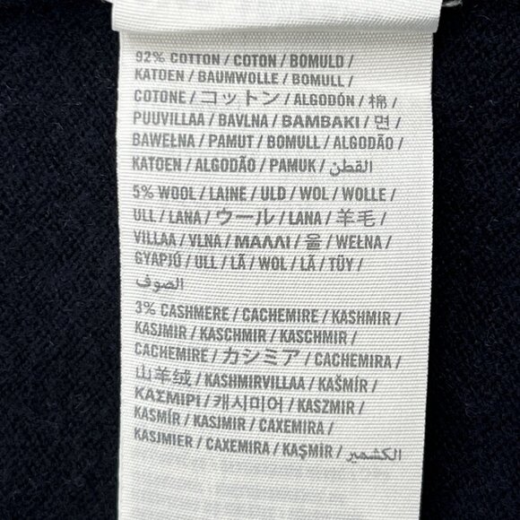 Y2K Vintage Rugby Cardigan Cotton Wool Cashmere Striped Rib Knit Size M - Picture 8 of 8